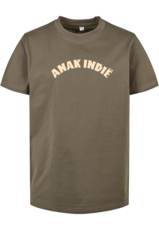 Anak Indi&euml; &#039;Kinderen uit Indi&euml;&#039; - Kids Tee on Olive Green